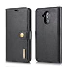 DG.MING Crazy Horse Texture Flip Detachable Magnetic Leather Case for Huawei Mate 20 Lite / Maimang 7, with Holder & Card Slots & Wallet (Black) - 1