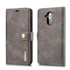 DG.MING Crazy Horse Texture Flip Detachable Magnetic Leather Case for Huawei Mate 20 Lite / Maimang 7, with Holder & Card Slots & Wallet (Grey) - 1