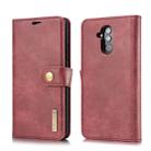 DG.MING Crazy Horse Texture Flip Detachable Magnetic Leather Case for Huawei Mate 20 Lite / Maimang 7, with Holder & Card Slots & Wallet (Red) - 1