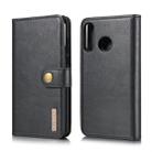 DG.MING Crazy Horse Texture Flip Detachable Magnetic Leather Case for Huawei P30 Lite, with Holder & Card Slots & Wallet (Black) - 1
