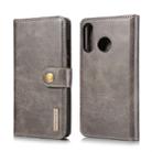 DG.MING Crazy Horse Texture Flip Detachable Magnetic Leather Case for Huawei P30 Lite, with Holder & Card Slots & Wallet (Grey) - 1