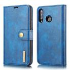 DG.MING Crazy Horse Texture Flip Detachable Magnetic Leather Case for Huawei P30 Lite, with Holder & Card Slots & Wallet (Blue) - 1