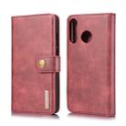 DG.MING Crazy Horse Texture Flip Detachable Magnetic Leather Case for Huawei P30 Lite, with Holder & Card Slots & Wallet (Red) - 1