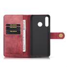 DG.MING Crazy Horse Texture Flip Detachable Magnetic Leather Case for Huawei P30 Lite, with Holder & Card Slots & Wallet (Red) - 6