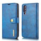 DG.MING Crazy Horse Texture Flip Detachable Magnetic Leather Case for Huawei P30, with Holder & Card Slots & Wallet (Blue) - 1