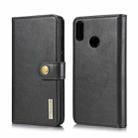 DG.MING Crazy Horse Texture Flip Detachable Magnetic Leather Case for Huawei P Smart (2019) / Honor 10 Lite / Nova Lite 3, with Holder & Card Slots & Wallet(Black) - 1