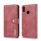 DG.MING Crazy Horse Texture Flip Detachable Magnetic Leather Case for Huawei P Smart (2019) / Honor 10 Lite / Nova Lite 3, with Holder & Card Slots & Wallet(Red) - 1