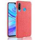 Shockproof Crocodile Texture PC + PU Protective Case for Huawei P30 Lite (Red) - 1