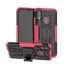 Tire Texture TPU+PC Shockproof Case for Huawei Honor 10 Lite / P Smart (2019), with Holder(Pink) - 1