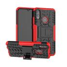 Tire Texture TPU+PC Shockproof Case for Huawei Honor 10 Lite / P Smart (2019), with Holder(Red) - 1