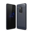 Brushed Texture Carbon Fiber Shockproof TPU Case for Huawei Mate 20 (Navy Blue) - 1