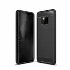 Brushed Texture Carbon Fiber Shockproof TPU Case for Huawei Mate 20 Pro (Black) - 1