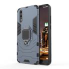 PC + TPU Shockproof Protective Case for Huawei P20, with Magnetic Ring Holder (Navy Blue) - 1