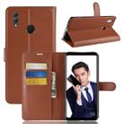 Litchi Texture Horizontal Flip Leather Case for Huawei Honor Note 10, with Wallet & Holder & Card Slots(Brown) - 1