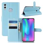 Llitchi Texture Horizontal Flip PU + TPU Leather Case for Huawei Honor 10 Lite, with Holder & Card Slots(Blue) - 1