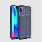 Carbon Fiber Texture Shockproof TPU Case for Huawei Y9 (2019) (Blue) - 1