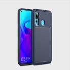 Carbon Fiber Texture Shockproof TPU Case for Huawei Nova 4 (Blue) - 1