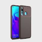 Carbon Fiber Texture Shockproof TPU Case for Huawei Nova 4 (Brown) - 1