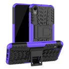 Shockproof  PC + TPU Tire Pattern Case for Huawei Honor 8s, with Holder (Purple) - 1