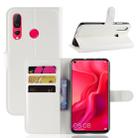 Litchi Texture Horizontal Flip Leather Case for Huawei Nova 4, with Card Slots & Holder & Wallet (White) - 1