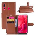 Litchi Texture Horizontal Flip Leather Case for Huawei Nova 4, with Card Slots & Holder & Wallet (Brown) - 1
