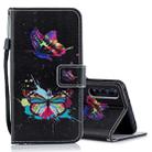 Colored Butterfly Pattern Horizontal Flip Leather Case for Huawei P20 Pro, with Holder & Card Slots & Wallet - 1