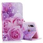 Rose Pattern Horizontal Flip Leather Case for Huawei P20 Lite, with Holder & Card Slots & Wallet - 1