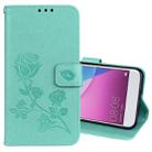 For Huawei P9 Lite Mini Rose Embossed Horizontal Flip Environmental PU Leather Case with Holder & Card Slots & Wallet(Green) - 1