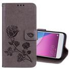 For Huawei P9 Lite Mini Rose Embossed Horizontal Flip Environmental PU Leather Case with Holder & Card Slots & Wallet(Grey) - 1