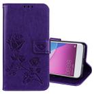 For Huawei P9 Lite Mini Rose Embossed Horizontal Flip Environmental PU Leather Case with Holder & Card Slots & Wallet(Purple) - 1