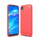 Brushed Texture Carbon Fiber TPU Case for Huawei Honor 8S (Red) - 1