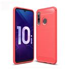 Brushed Texture Carbon Fiber TPU Case for Huawei Honor 10i (Red) - 1