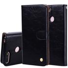 Business Style Oil Wax Texture Horizontal Flip Leather Case for Huawei Honor 7A (with fingerprint hole), with Holder & Card Slots & Wallet(Black) - 1
