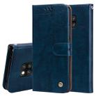 Business Style Oil Wax Texture Horizontal Flip Leather Case for Huawei Mate 20 Pro, with Holder & Card Slots & Wallet (Blue) - 1