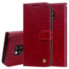 Business Style Oil Wax Texture Horizontal Flip Leather Case for Huawei Mate 20 Pro, with Holder & Card Slots & Wallet (Red) - 1