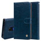 Business Style Oil Wax Texture Horizontal Flip Leather Case for Huawei Mate 20, with Holder & Card Slots & Wallet (Blue) - 1