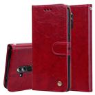 Business Style Oil Wax Texture Horizontal Flip Leather Case for Huawei Mate 20 Lite, with Holder & Card Slots & Wallet (Red) - 1