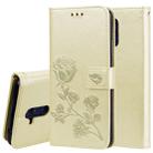 Rose Embossed Horizontal Flip PU Leather Case for Huawei Mate 20 Lite, with Holder & Card Slots & Wallet (Gold) - 1
