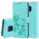 Rose Embossed Horizontal Flip PU Leather Case for Huawei Mate 20 Pro, with Holder & Card Slots & Wallet (Green) - 1