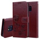 Rose Embossed Horizontal Flip PU Leather Case for Huawei Mate 20 Pro, with Holder & Card Slots & Wallet (Brown) - 1