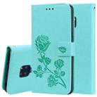 Rose Embossed Horizontal Flip PU Leather Case for Huawei Mate 20, with Holder & Card Slots & Wallet (Green) - 1