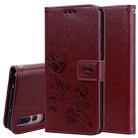 Rose Embossed Horizontal Flip PU Leather Case for Huawei P20 Pro, with Holder & Card Slots & Wallet (Brown) - 1