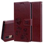 Rose Embossed Horizontal Flip PU Leather Case for Huawei P20, with Holder & Card Slots & Wallet (Brown) - 1