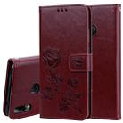 Rose Embossed Horizontal Flip PU Leather Case for Huawei Y9 (2019), with Holder & Card Slots & Wallet (Brown) - 1