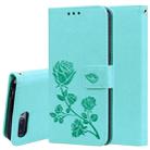 Rose Embossed Horizontal Flip PU Leather Case for Huawei Honor 10 Lite, with Holder & Card Slots & Wallet (Green) - 1