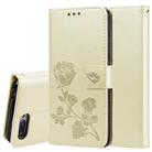 Rose Embossed Horizontal Flip PU Leather Case for Huawei Honor 10 Lite, with Holder & Card Slots & Wallet (Gold) - 1