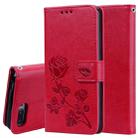 Rose Embossed Horizontal Flip PU Leather Case for Huawei Honor 10 Lite, with Holder & Card Slots & Wallet (Red) - 1