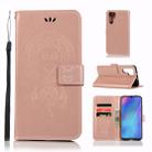 Wind Chime Owl Embossing Pattern Horizontal Flip Leather Case for Huawei P30 Pro, with Holder & Card Slots & Wallet (Rose Gold) - 1