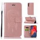 Wind Chime Owl Embossing Pattern Horizontal Flip Leather Case for Huawei P30, with Holder & Card Slots & Wallet (Rose Gold) - 1