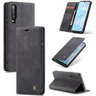 CaseMe-013 Multifunctional Retro Frosted Horizontal Flip Leather Case for Huawei P30, with Card Slot & Holder & Wallet (Black) - 1